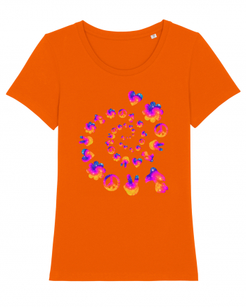 Mushroom Hippie Love Peace Sign Bright Orange