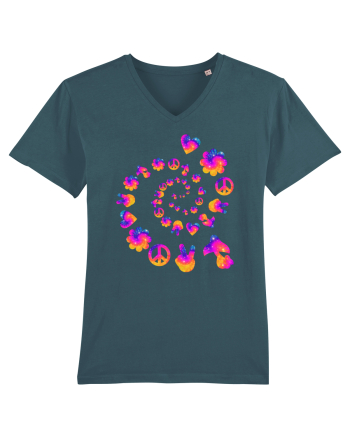 Mushroom Hippie Love Peace Sign Stargazer
