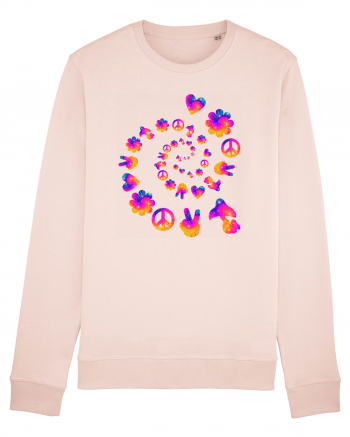 Mushroom Hippie Love Peace Sign Candy Pink