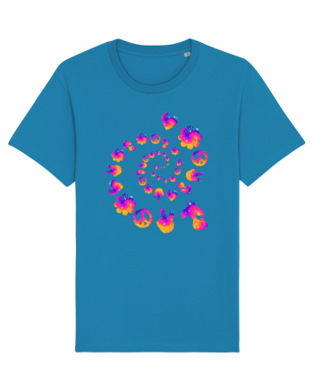 Mushroom Hippie Love Peace Sign Azur