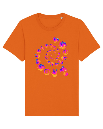 Mushroom Hippie Love Peace Sign Bright Orange