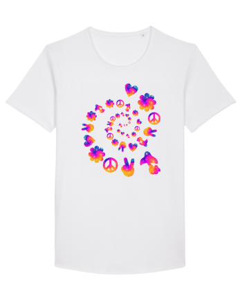 Mushroom Hippie Love Peace Sign White