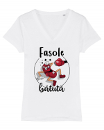 Fasole bătută Tricou mânecă scurtă guler V Damă Evoker