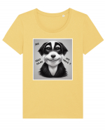 smile dog Tricou mânecă scurtă guler larg fitted Damă Expresser