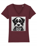 cute dog Tricou mânecă scurtă guler V Damă Evoker