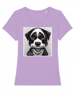 cute dog Tricou mânecă scurtă guler larg fitted Damă Expresser