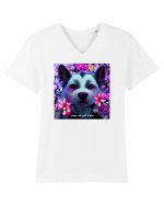 husky little dog Tricou mânecă scurtă guler V Bărbat Presenter