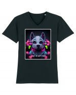 husky puppy Tricou mânecă scurtă guler V Bărbat Presenter