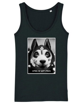 husky black and white Black
