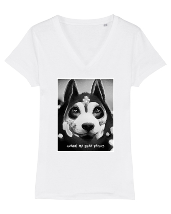 husky black and white White
