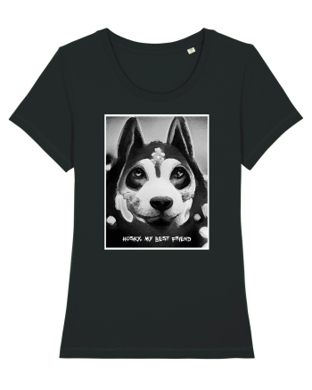 husky black and white Black