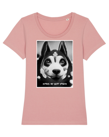 husky black and white Canyon Pink