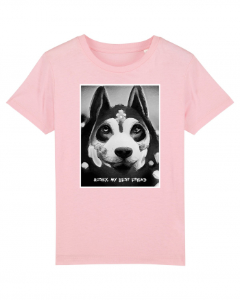 husky black and white Cotton Pink