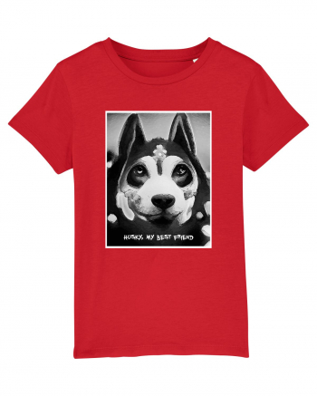 husky black and white Red