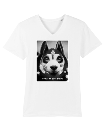 husky black and white White