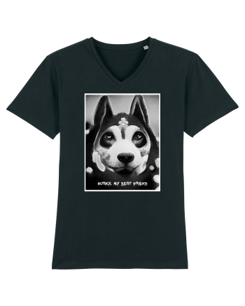 husky black and white Black