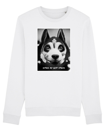 husky black and white White