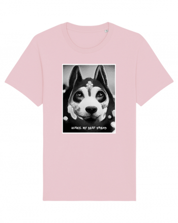 husky black and white Cotton Pink