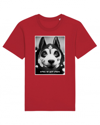 husky black and white Red
