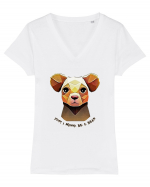 bear Tricou mânecă scurtă guler V Damă Evoker