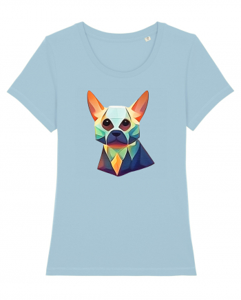 geometric dog Sky Blue