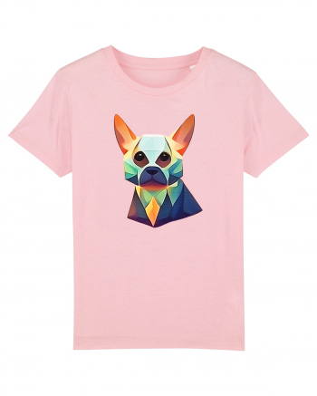 geometric dog Cotton Pink