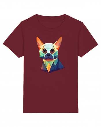 geometric dog Burgundy