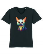 geometric dog Tricou mânecă scurtă guler V Bărbat Presenter