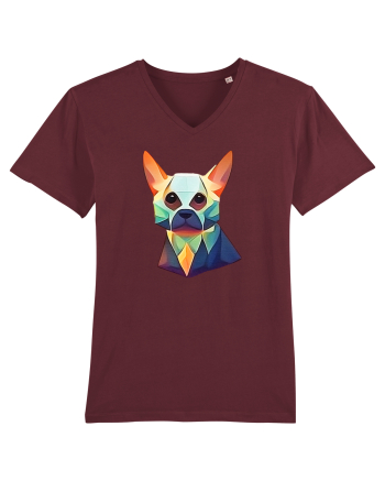 geometric dog Burgundy