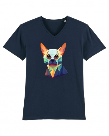 geometric dog French Navy