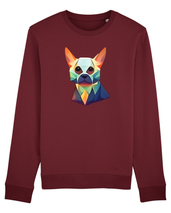 geometric dog Burgundy