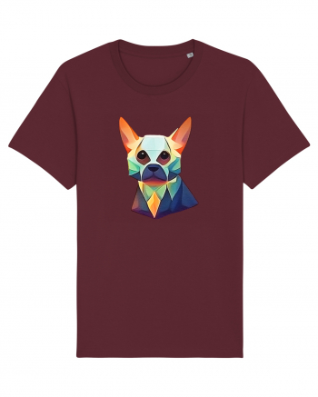 geometric dog Burgundy