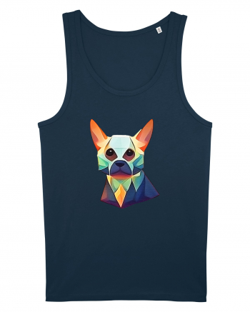 geometric dog Navy