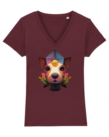 artsy dog Burgundy