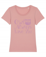 OWL Tricou mânecă scurtă guler larg fitted Damă Expresser