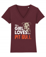 PIT BULL Tricou mânecă scurtă guler V Damă Evoker