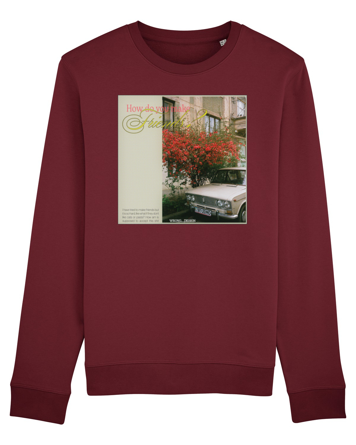 Bluză mânecă lungă Unisex Rise Burgundy