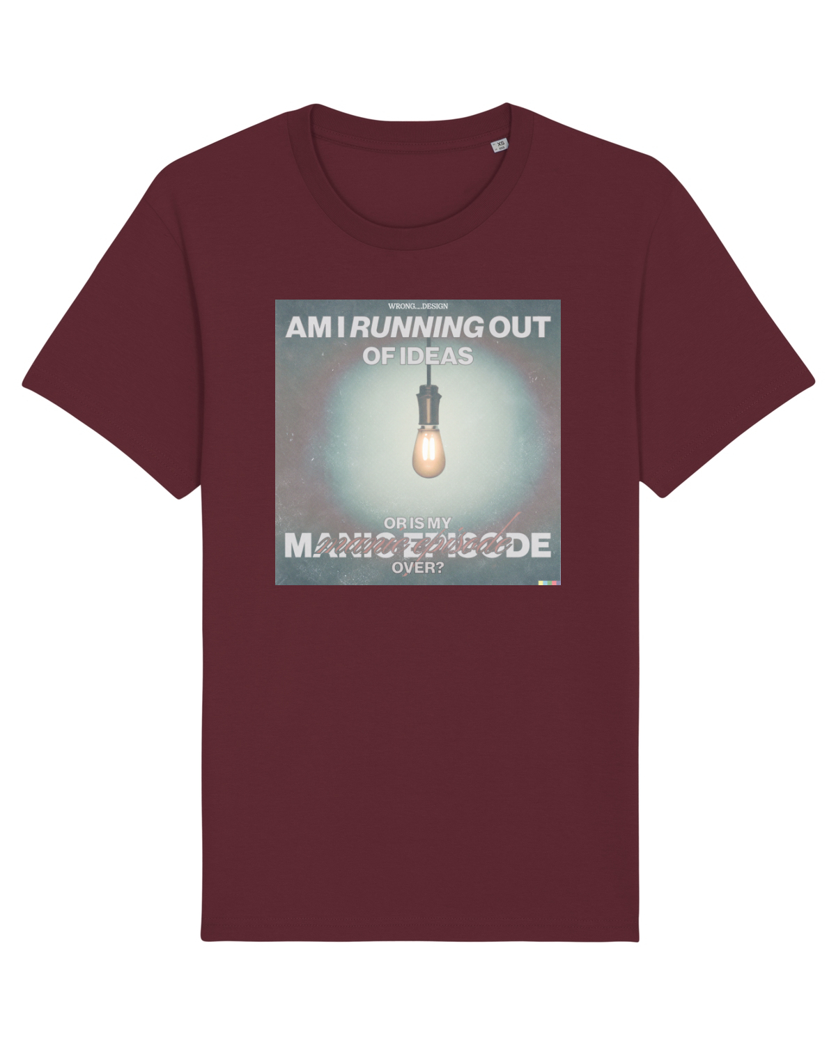 Tricou mânecă scurtă Unisex Rocker Burgundy