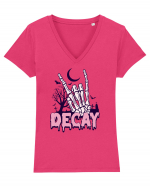 Decay Tricou mânecă scurtă guler V Damă Evoker