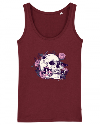 Skull Roses Burgundy