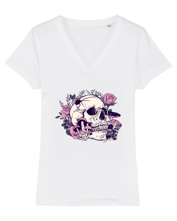 Skull Roses White