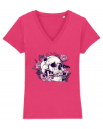 Skull Roses Tricou mânecă scurtă guler V Damă Evoker