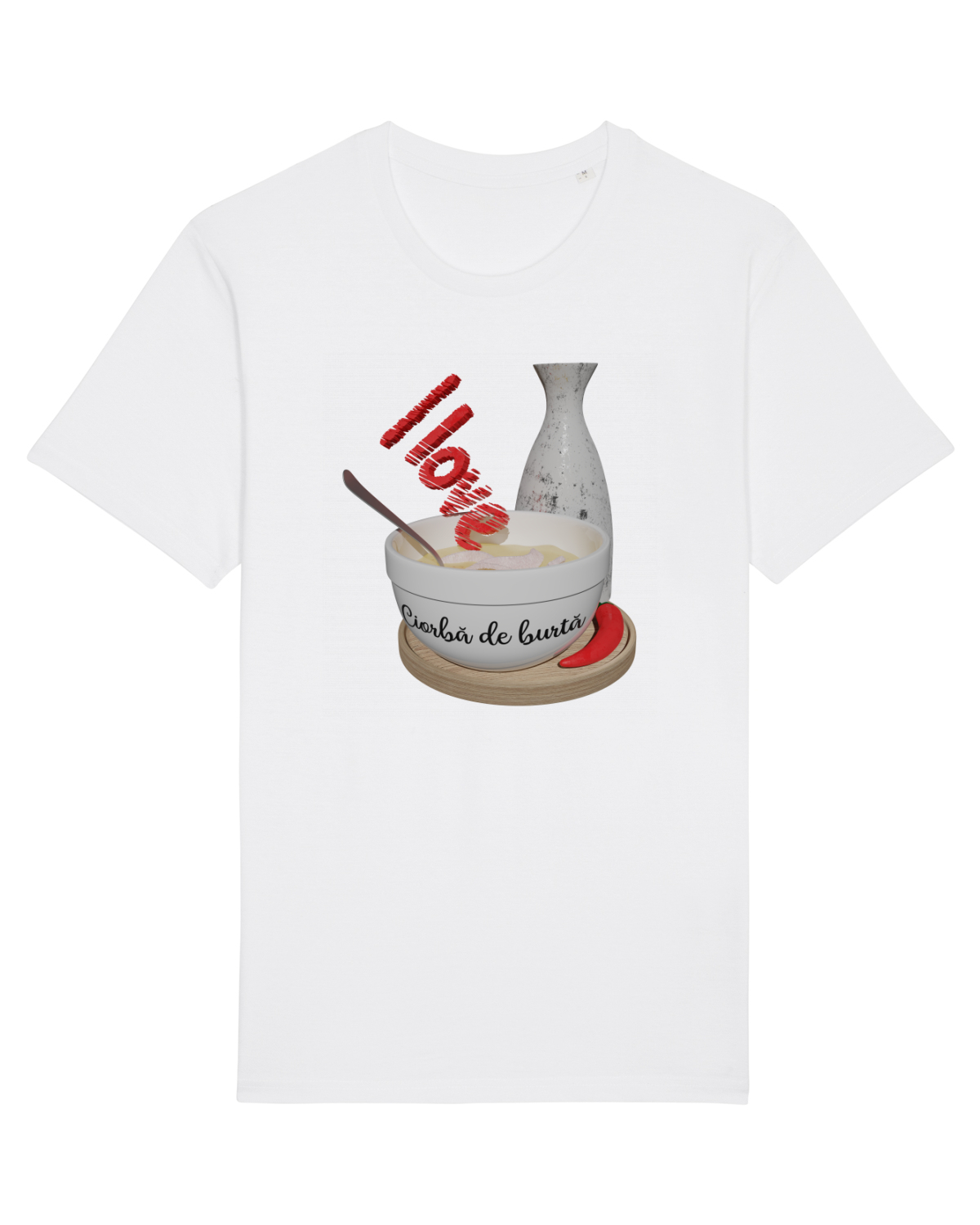 Tricou mânecă scurtă Unisex Rocker White
