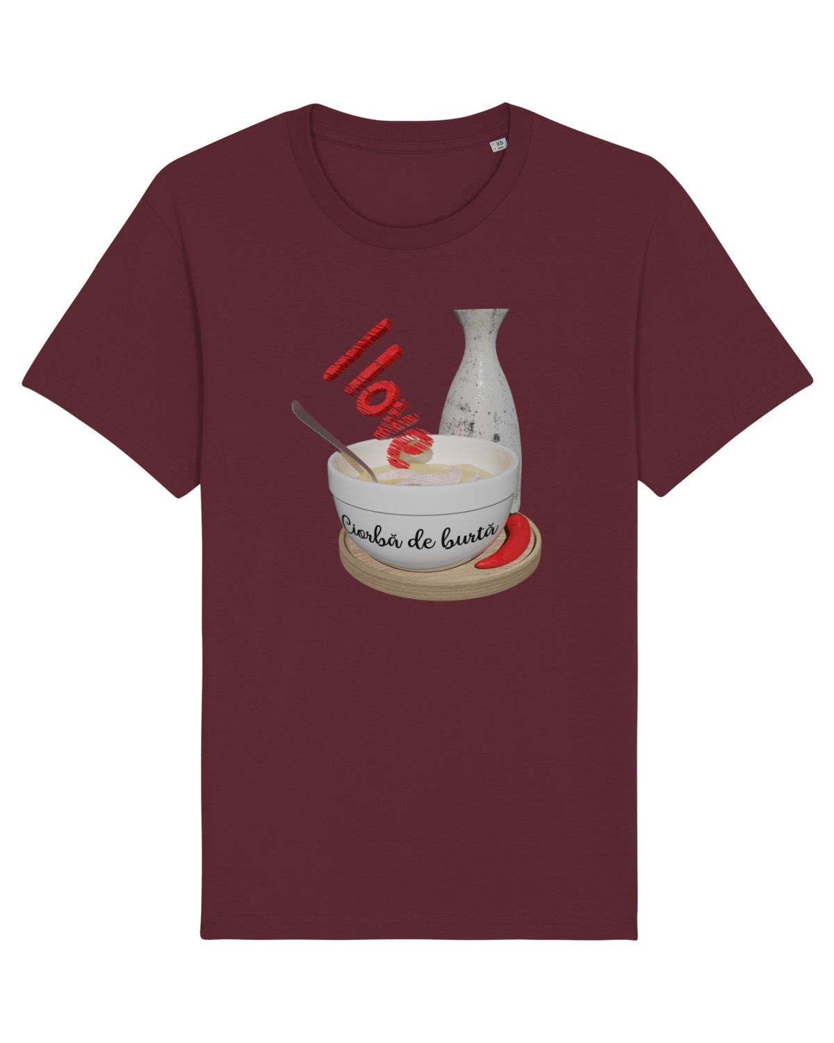 Tricou mânecă scurtă Unisex Rocker Burgundy