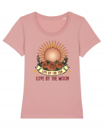 Live by the Sun love by the Moon Tricou mânecă scurtă guler larg fitted Damă Expresser