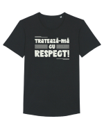 Tratează-mă cu respect! Tricou mânecă scurtă guler larg Bărbat Skater