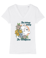 She Belongs Among The Wildflower Tricou mânecă scurtă guler V Damă Evoker