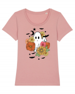 Spooky Fall Boo Tricou mânecă scurtă guler larg fitted Damă Expresser