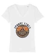 Spooky Vibes Tricou mânecă scurtă guler V Damă Evoker