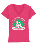PRESCHOOL TEACHER Tricou mânecă scurtă guler V Damă Evoker